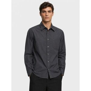 COS Mens Charcoal Gray 100% Cotton Button Front Long Sleeve Shirt Size 41 L